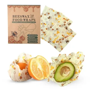 3pcs Premium Beeswax Food Cover Wraps Set, Organic, Reusable & Washable, BNIB