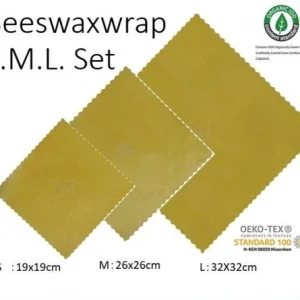 Reusable Organic Beeswax Food Wrap - Set of 3 Yellow