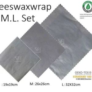 Reusable Organic Beeswax Food Wrap - Set of 3 Ash Blue