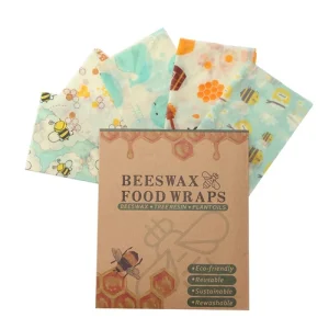 Set of 3 Premium Beeswax Food Cover Wraps, Organic Reusable & Washable, NewInBox