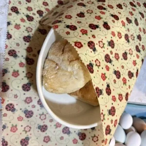Beeswax Reusable Food Wrap, XXL 18”x 21” Custom Bread Wrap, 100% Cotton